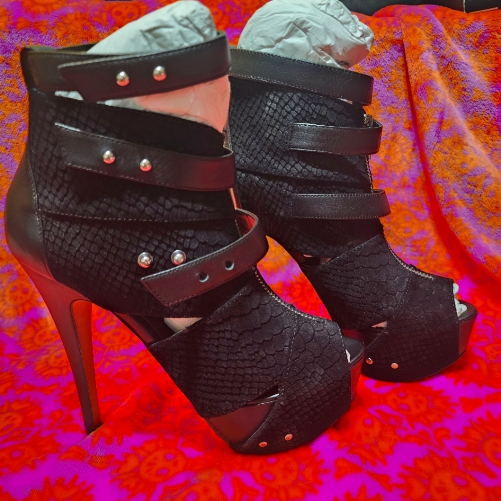 Kate Ferguson Leather Rivet Heels